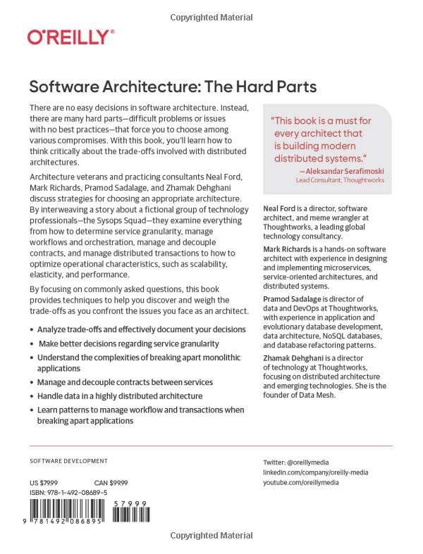 Software Architecture: The Hard Parts by Neal Ford