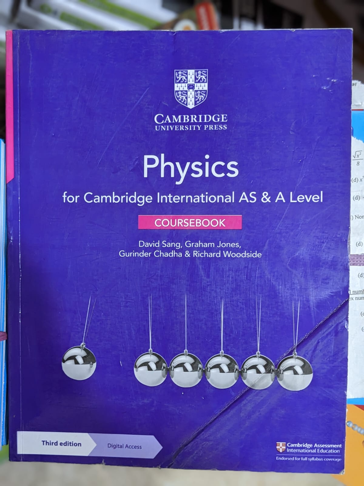 Cambridge International AS & A Level Physics Coursebook 3rd Edition by David Sang, Graham Jones, Gurinder Chadha, Richard Woodside