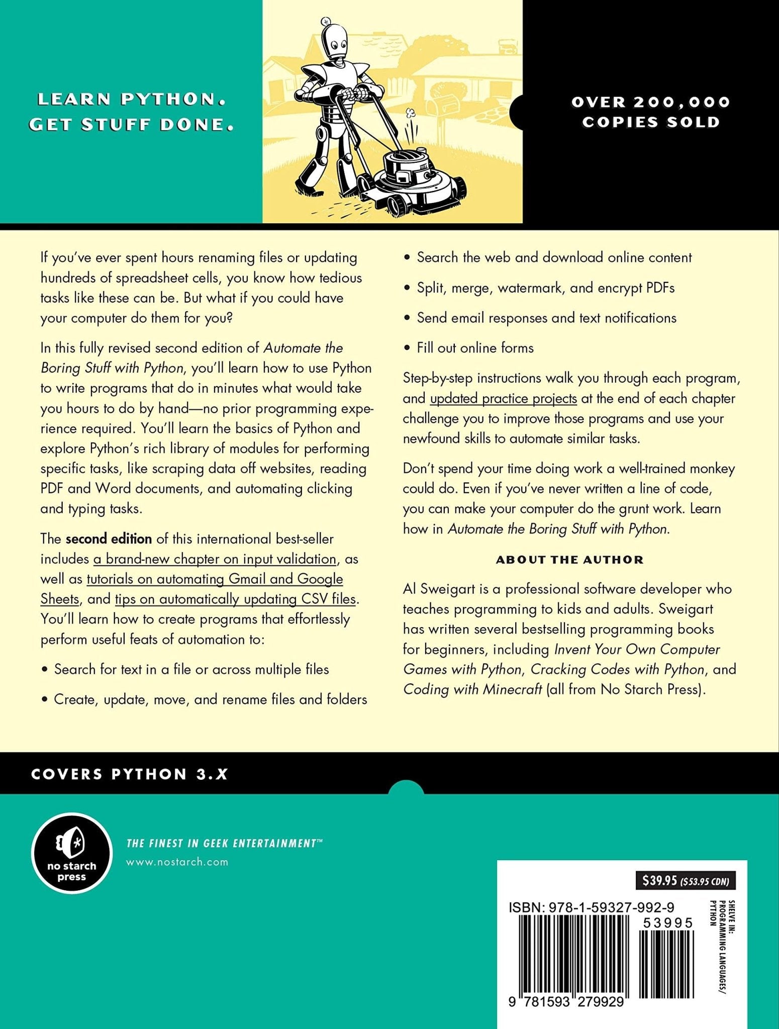 Automate the Boring Stuff with Python 2nd Edition by Al Sweigart - Bookshelf.pk Pakistan