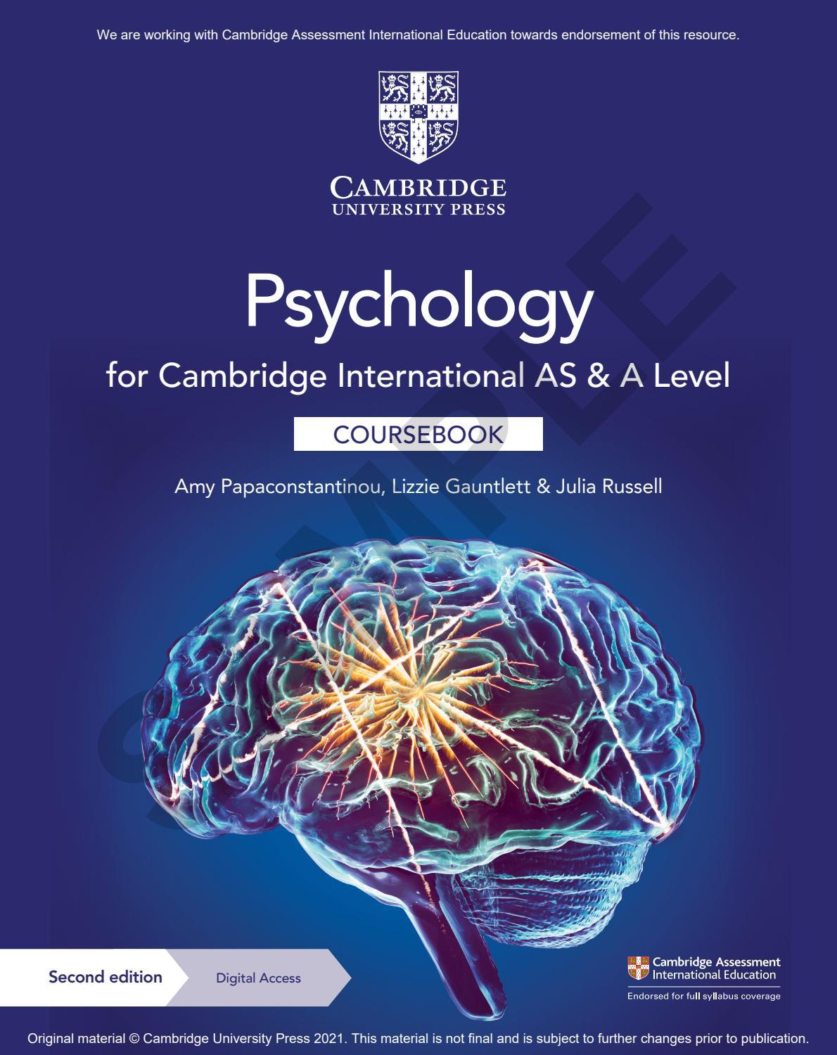 Cambridge International AS & A Level Psychology Coursebook 2nd Edition by Julia Russell, Lizzie Gauntlett, Amy Papaconstantinou - Bookshelf.pk Pakistan