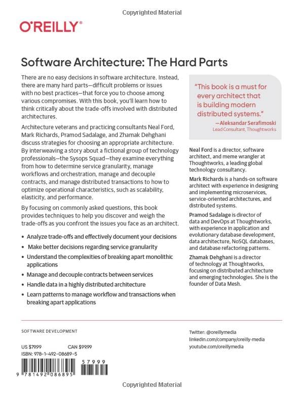 Software Architecture: The Hard Parts by Neal Ford - Bookshelf.pk Pakistan